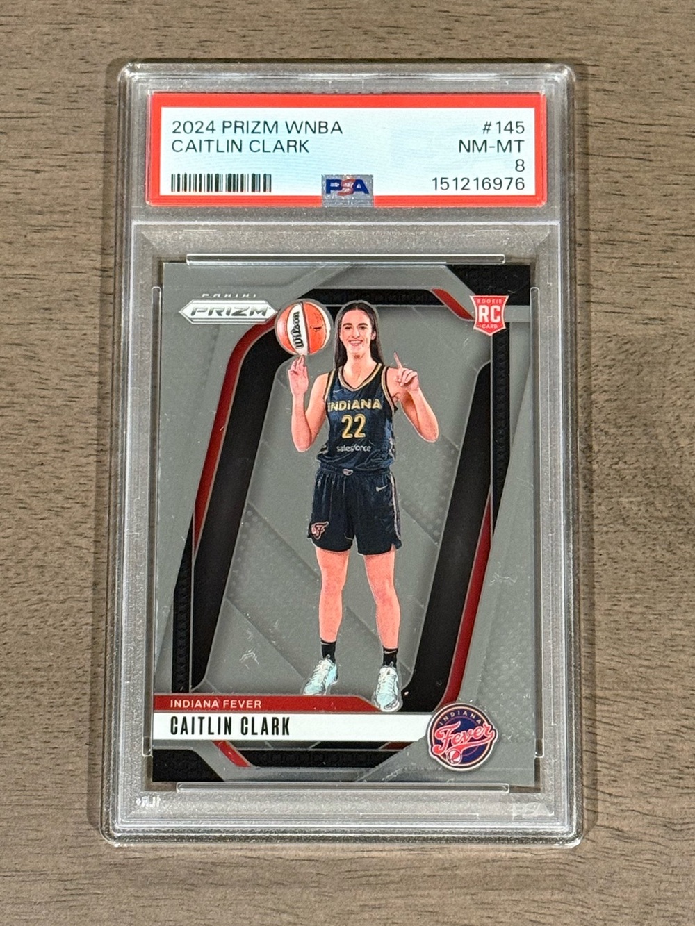 Caitlin Clark - 2024 Panini WNBA Prizm #145 RC Fever PSA 8